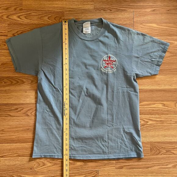 Vintage 90s Filling Station Tavern T-Shirt L 1998 Poker Run Blue Biker Beefy Tee - Picture 3 of 6